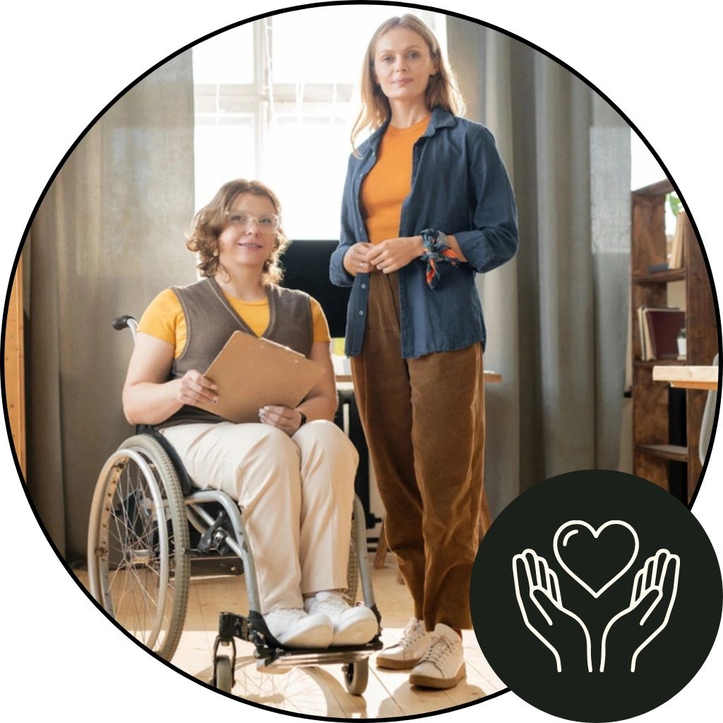 disability support assistant with a disabled participant